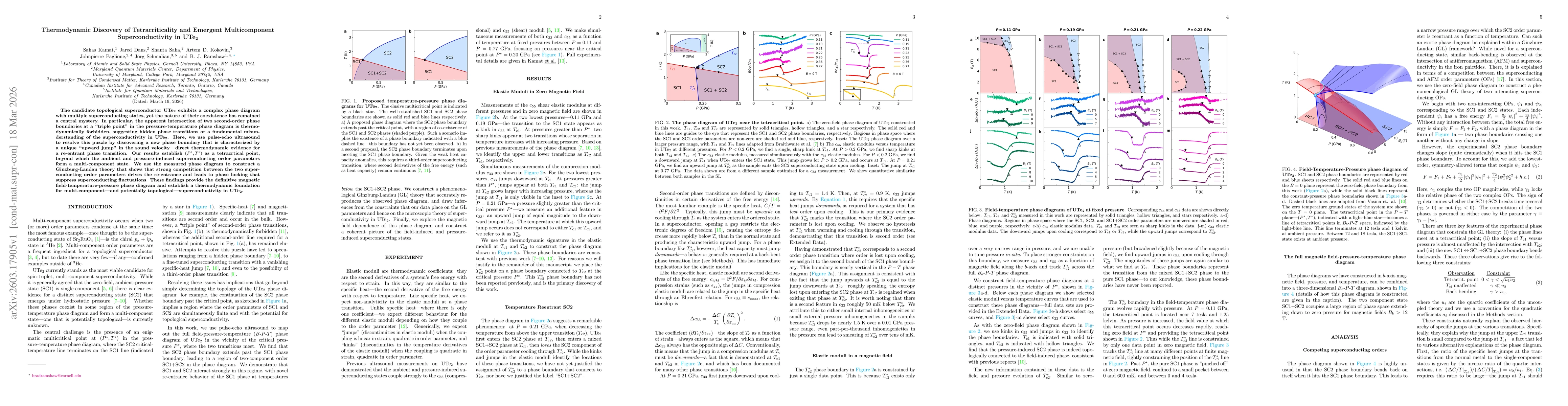 Thumbnail for Thermodynamic Discovery of Tetracriticality and Emergent Multicomponent Superconductivity in UTe$_2$