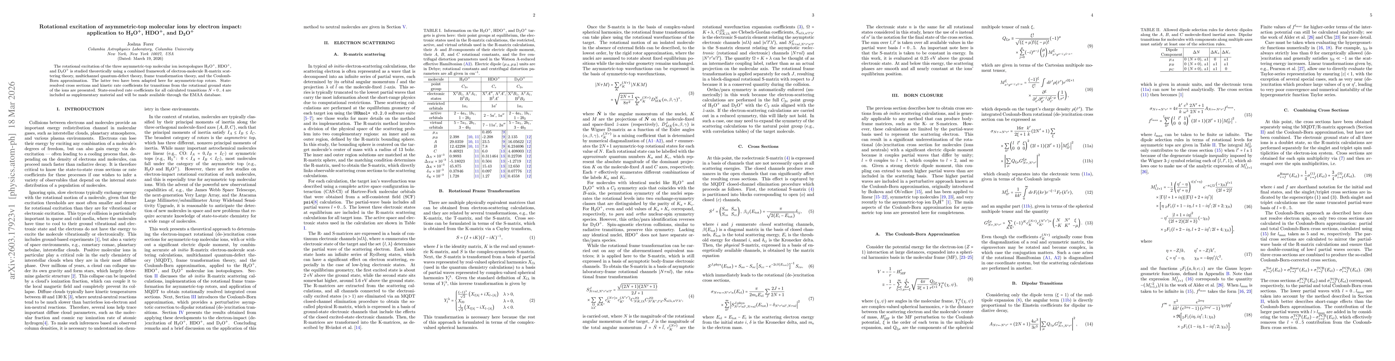 Thumbnail for Rotational excitation of asymmetric-top molecular ions by electron impact: application to H$_2$O$^+$, HDO$^+$, and D$_2$O$^+$