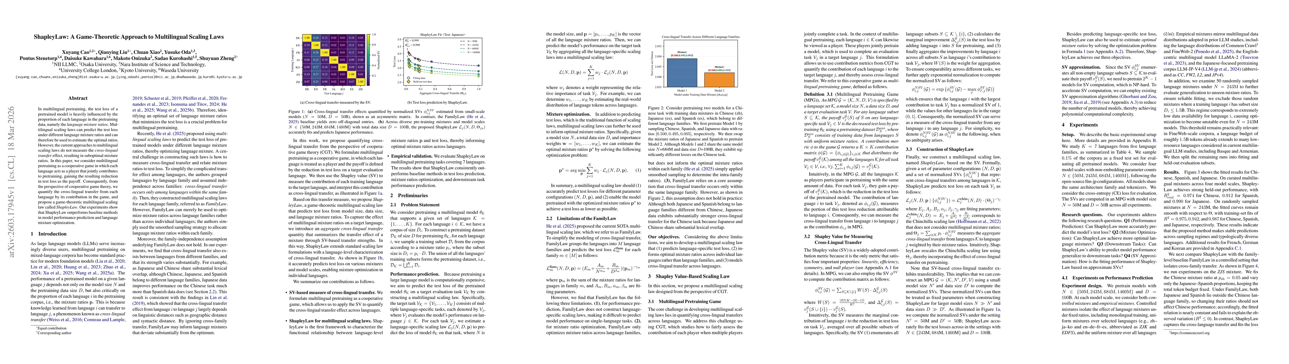 Thumbnail for ShapleyLaw: A Game-Theoretic Approach to Multilingual Scaling Laws
