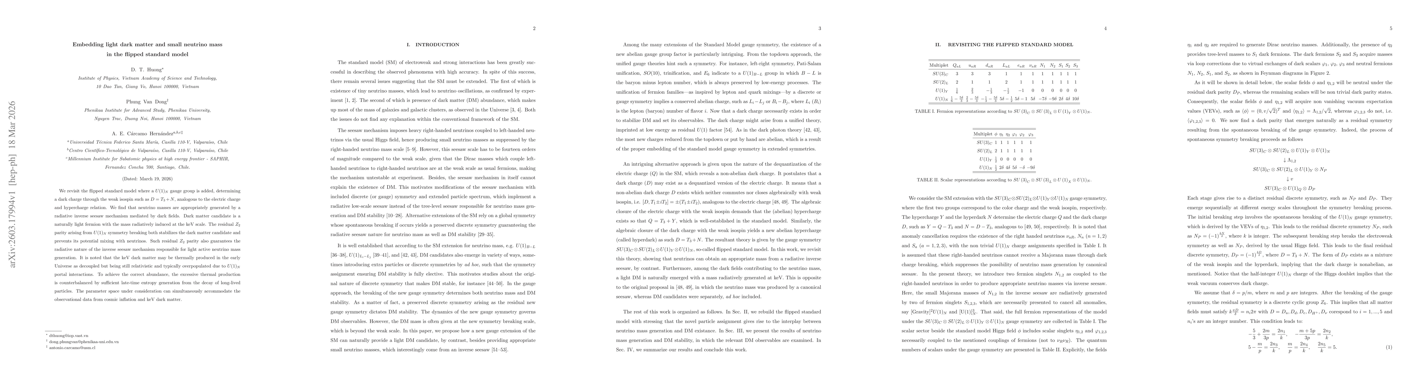 Thumbnail for Embedding light dark matter and small neutrino mass in the flipped standard model