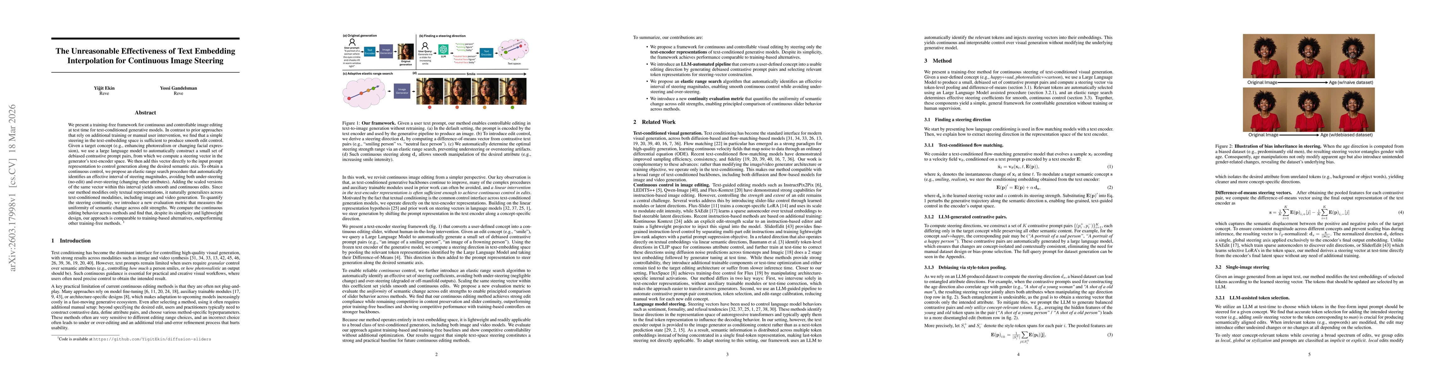Thumbnail for The Unreasonable Effectiveness of Text Embedding Interpolation for Continuous Image Steering