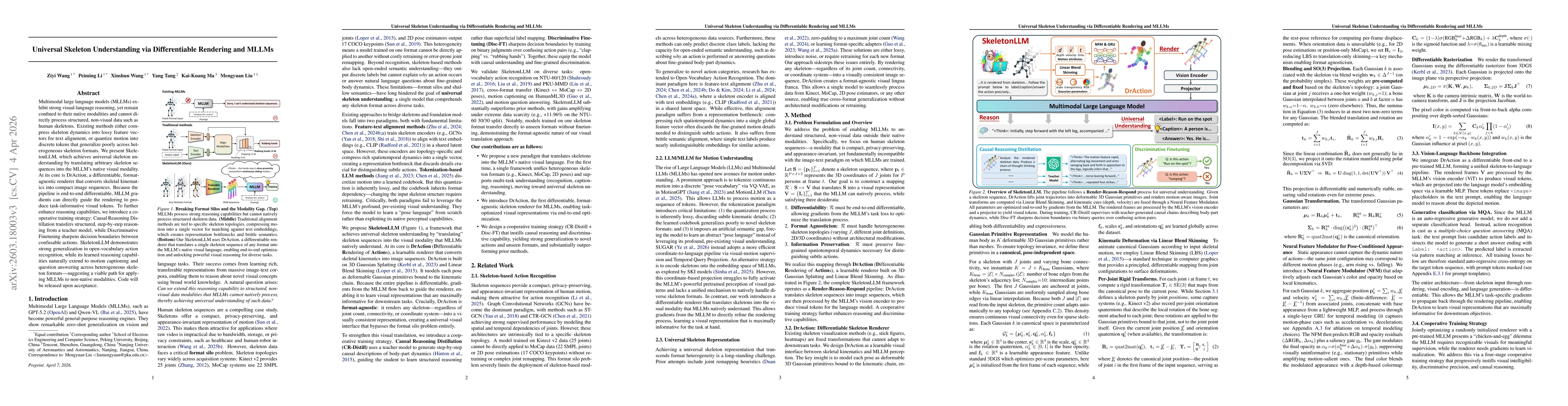 Thumbnail for Universal Skeleton Understanding via Differentiable Rendering and MLLMs