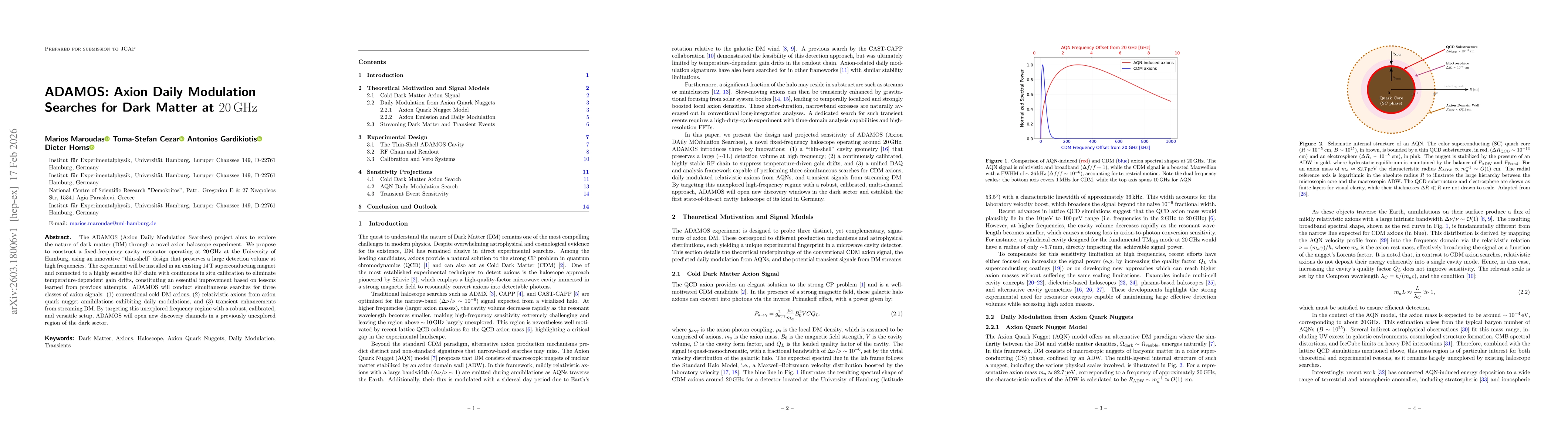 Thumbnail for ADAMOS: Axion Daily Modulation Searches for Dark Matter at 20 GHz