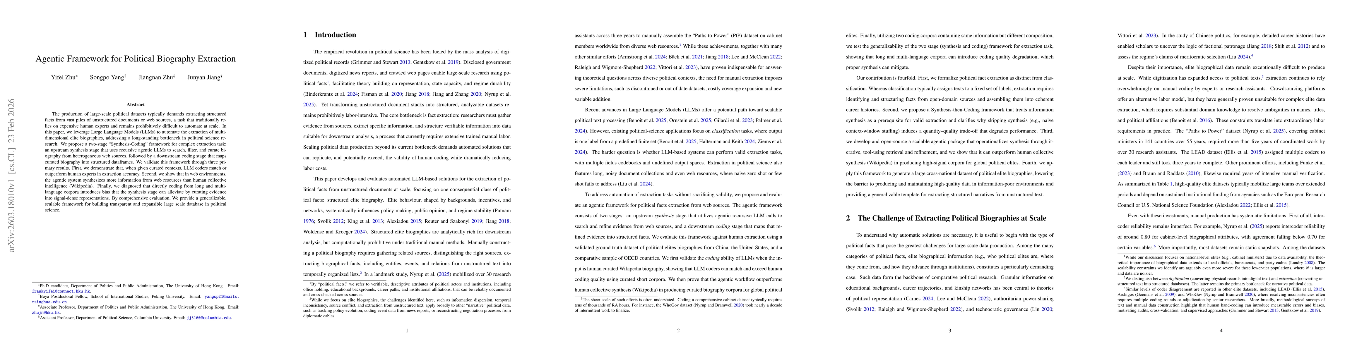 Thumbnail for Agentic Framework for Political Biography Extraction
