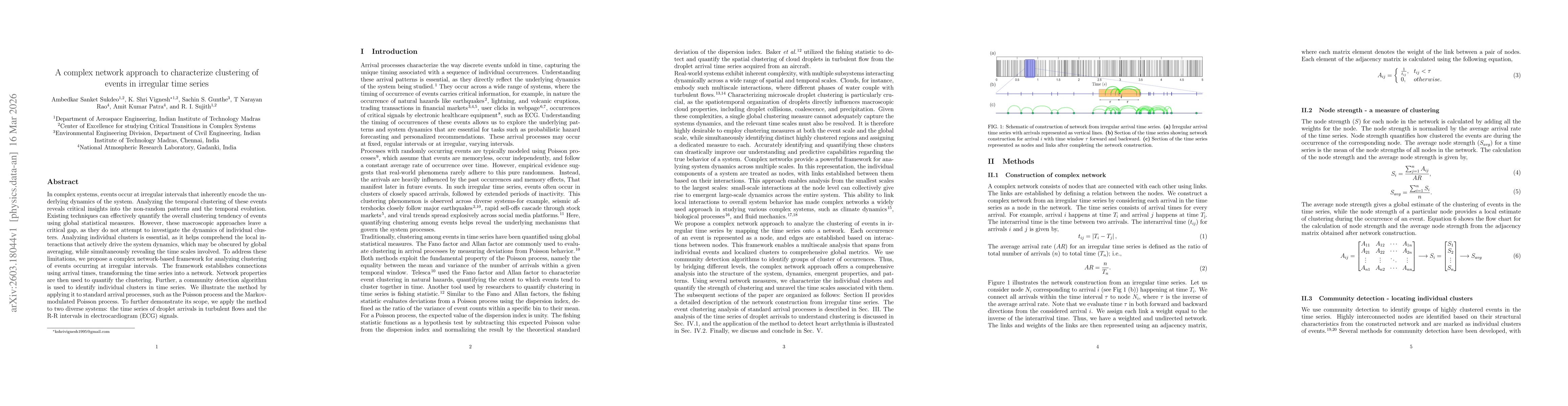 Thumbnail for A complex network approach to characterize clustering of events in irregular time series