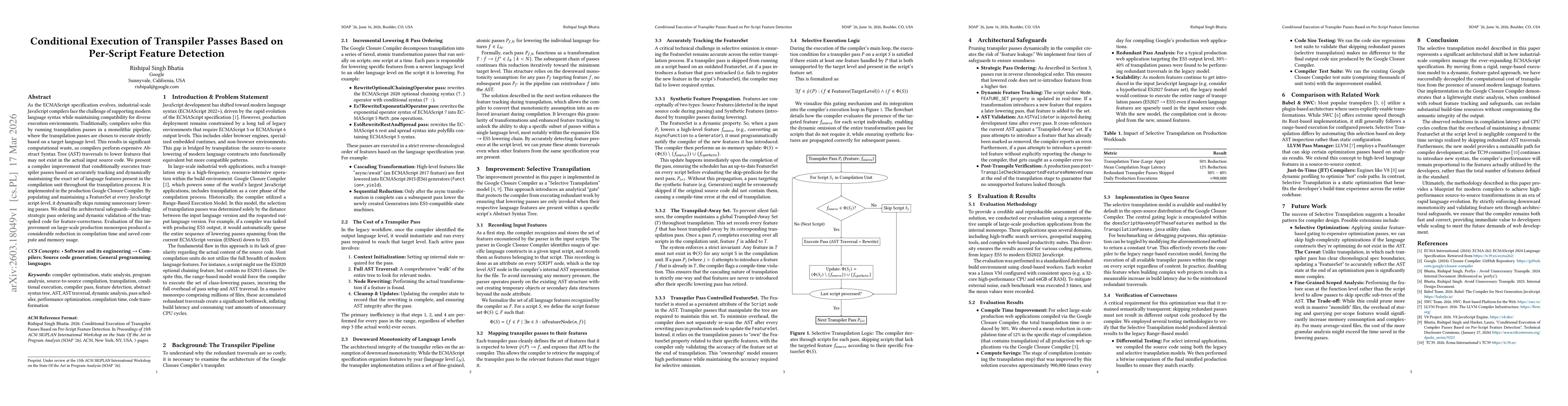 Thumbnail for Conditional Execution of Transpiler Passes Based on Per-Script Feature Detection