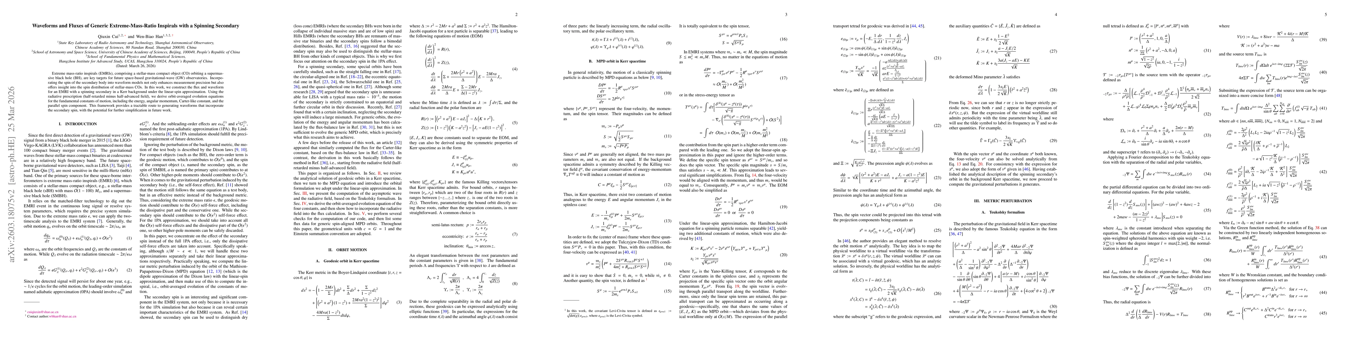 Thumbnail for Fluxes of Generic Extreme-Mass-Ratio Inspirals with a Spinning Secondary