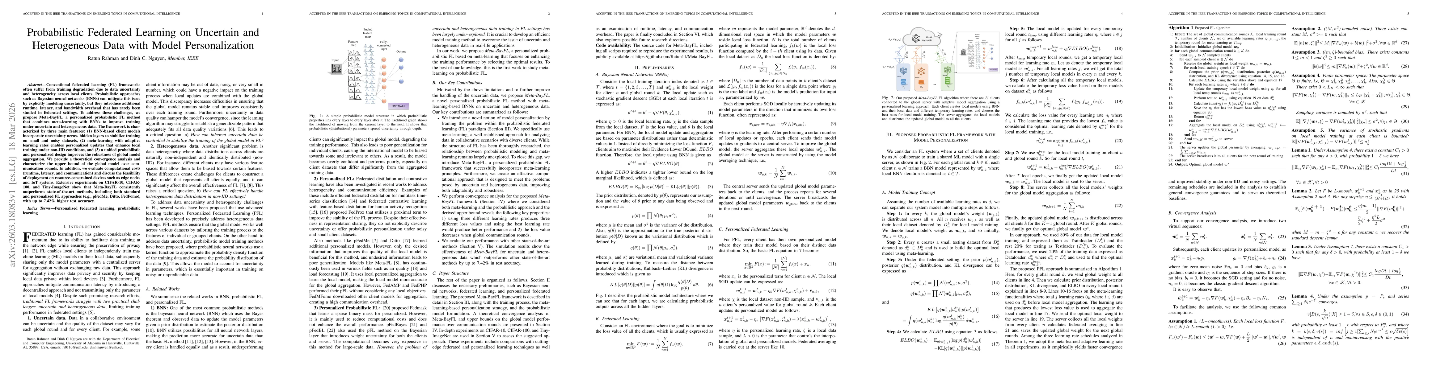 Thumbnail for Probabilistic Federated Learning on Uncertain and Heterogeneous Data with Model Personalization