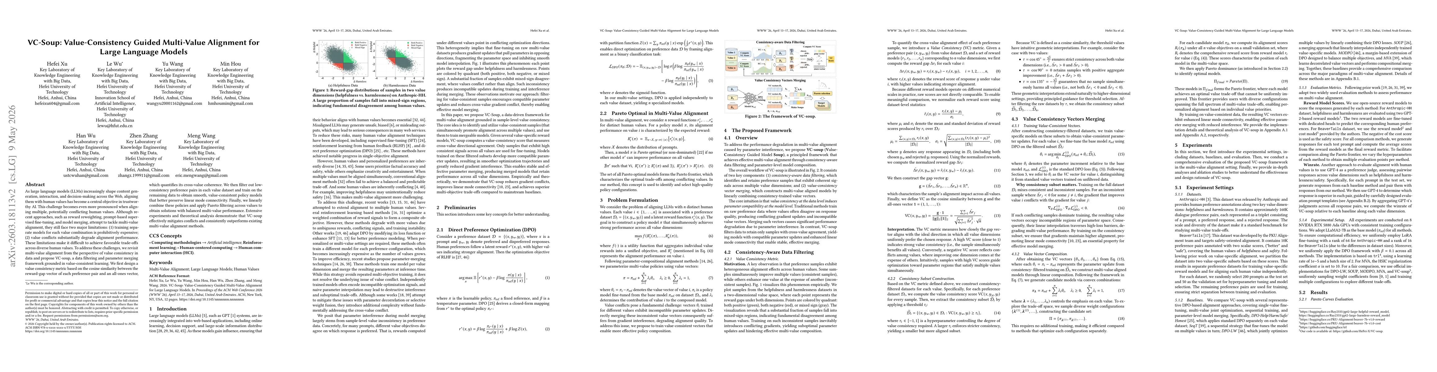 Thumbnail for VC-Soup: Value-Consistency Guided Multi-Value Alignment for Large Language Models