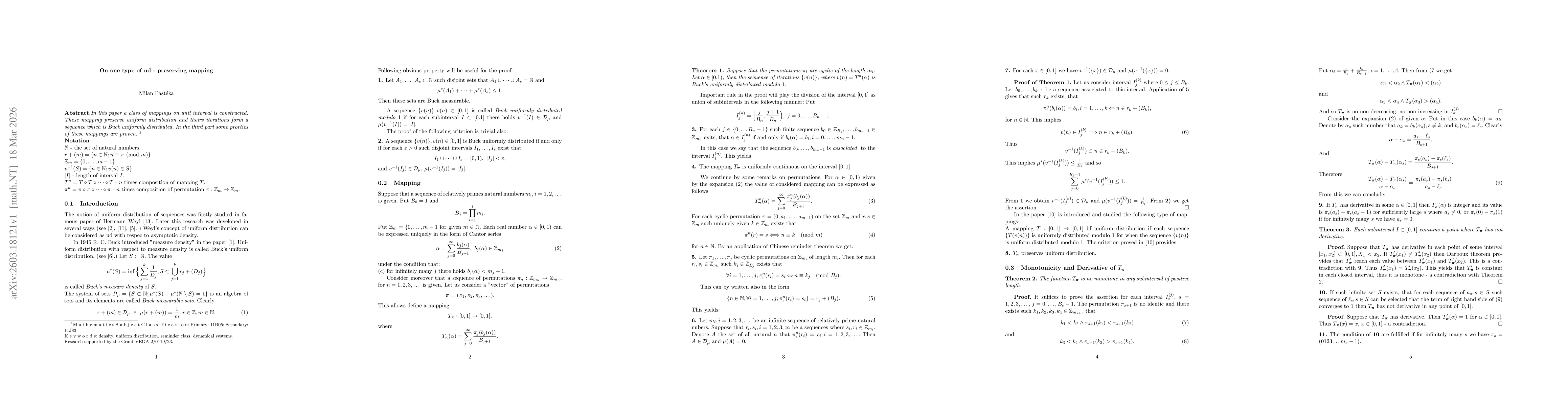 Thumbnail for One one type of ud-preserving mapping