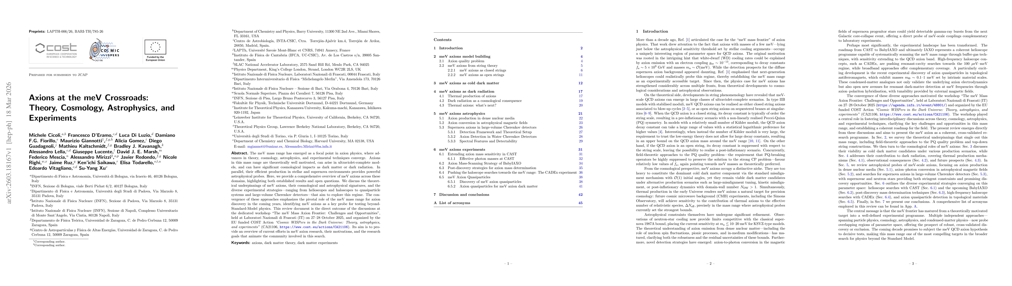 Thumbnail for Axions at the meV Crossroads: Theory, Cosmology, Astrophysics, and Experiments