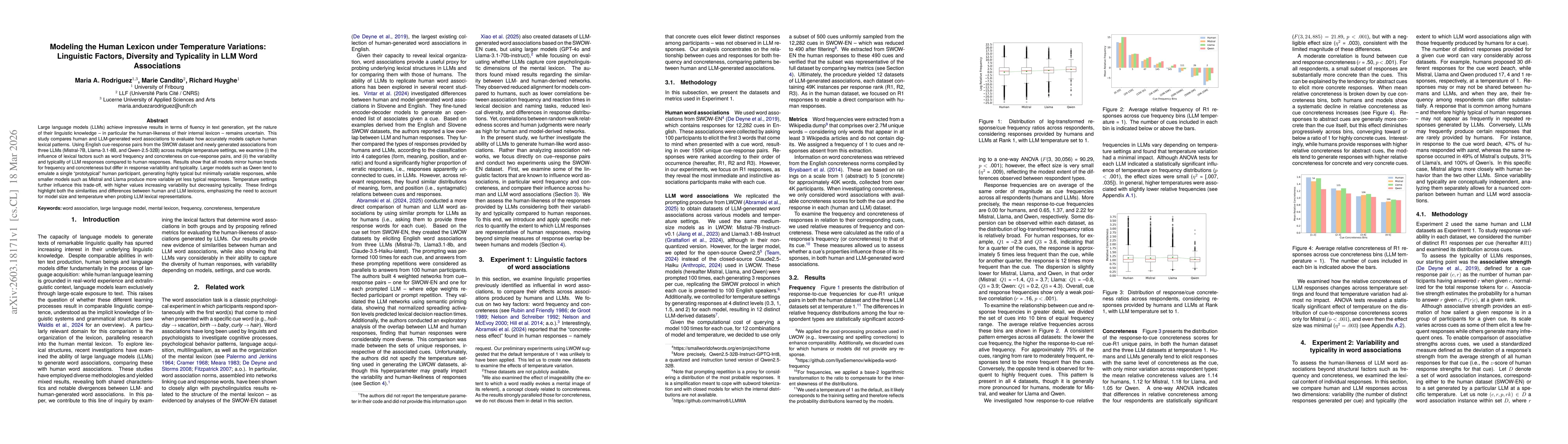 Thumbnail for Modeling the human lexicon under temperature variations: linguistic factors, diversity and typicality in LLM word associations