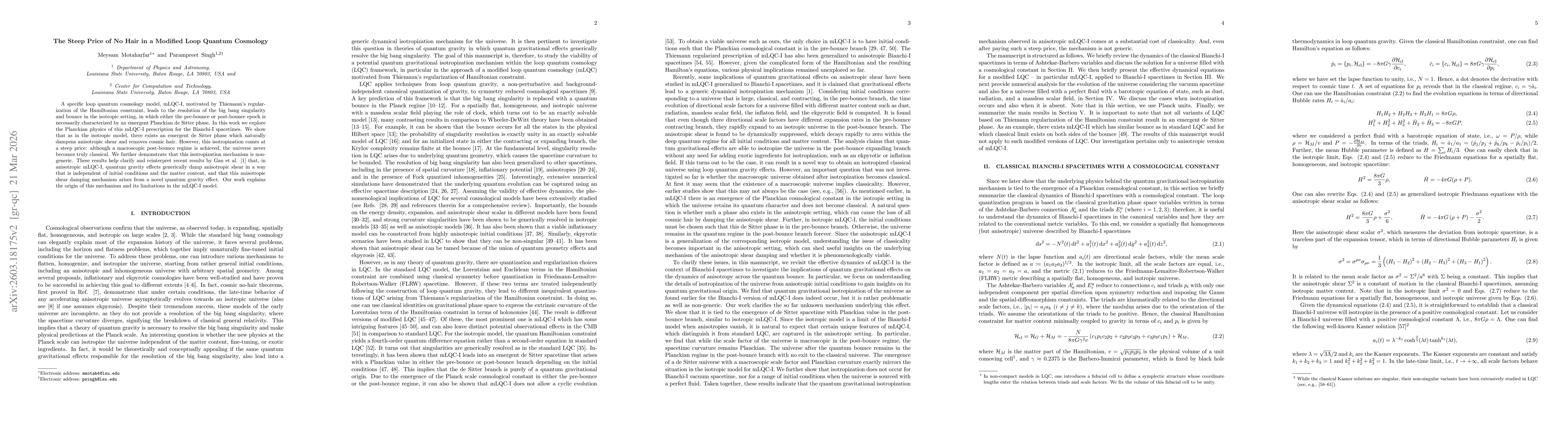 Thumbnail for The Steep Price of No Hair in Thiemann Regularized Loop Quantum Cosmology