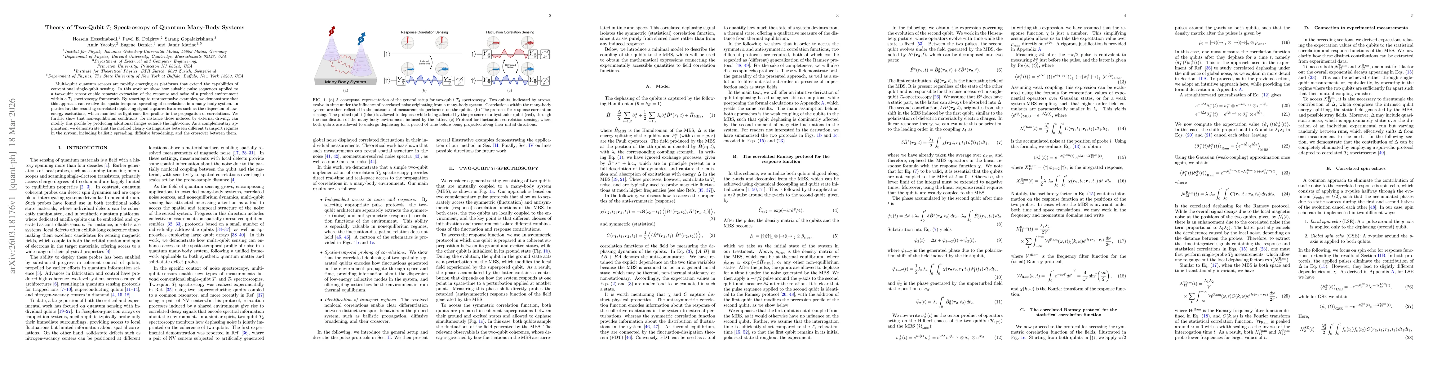 Thumbnail for Theory of Two-Qubit $T_2$ Spectroscopy of Quantum Many-Body Systems