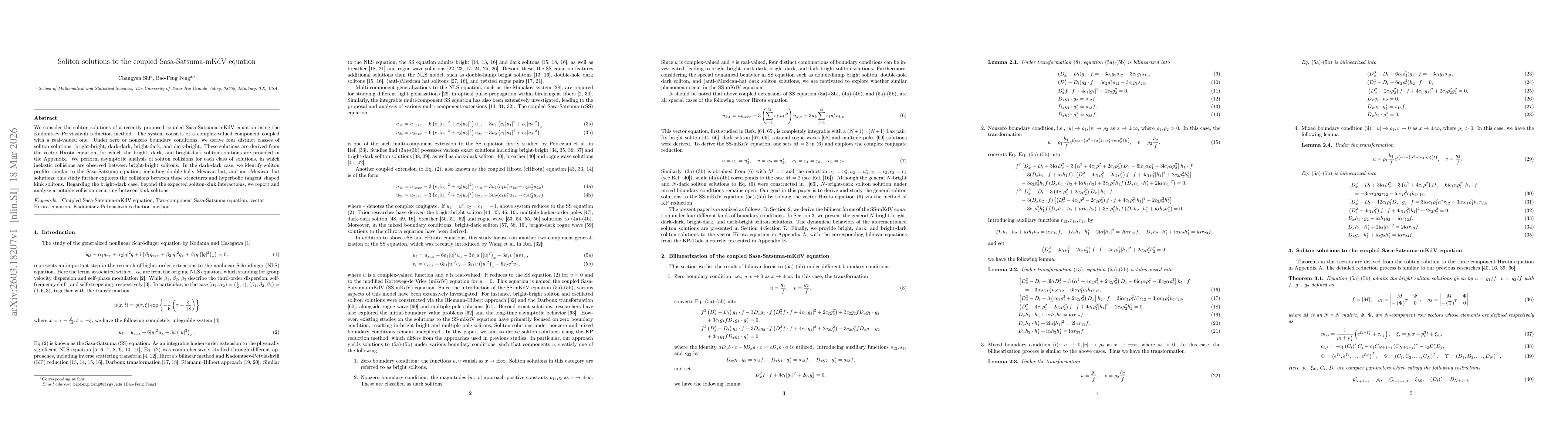 Thumbnail for Soliton solutions to the coupled Sasa-Satsuma-mKdV equation