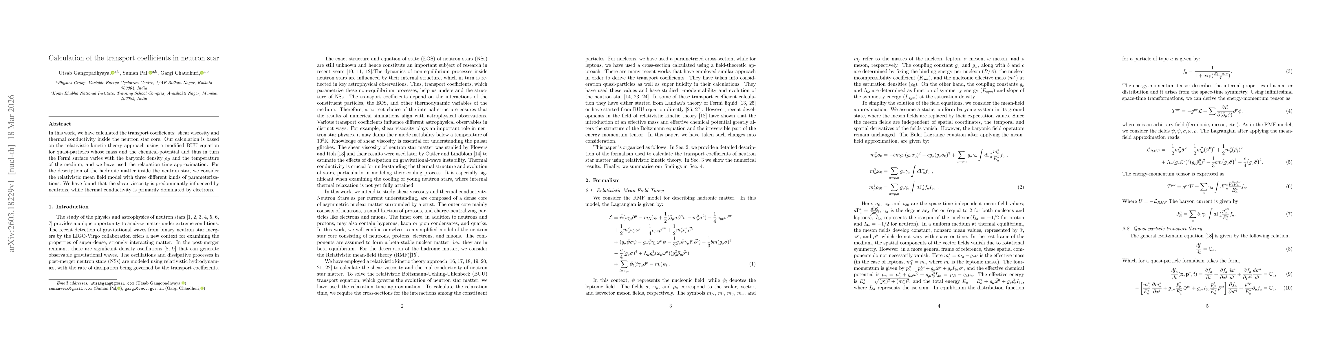 Thumbnail for Calculation of the transport coefficients in neutron star