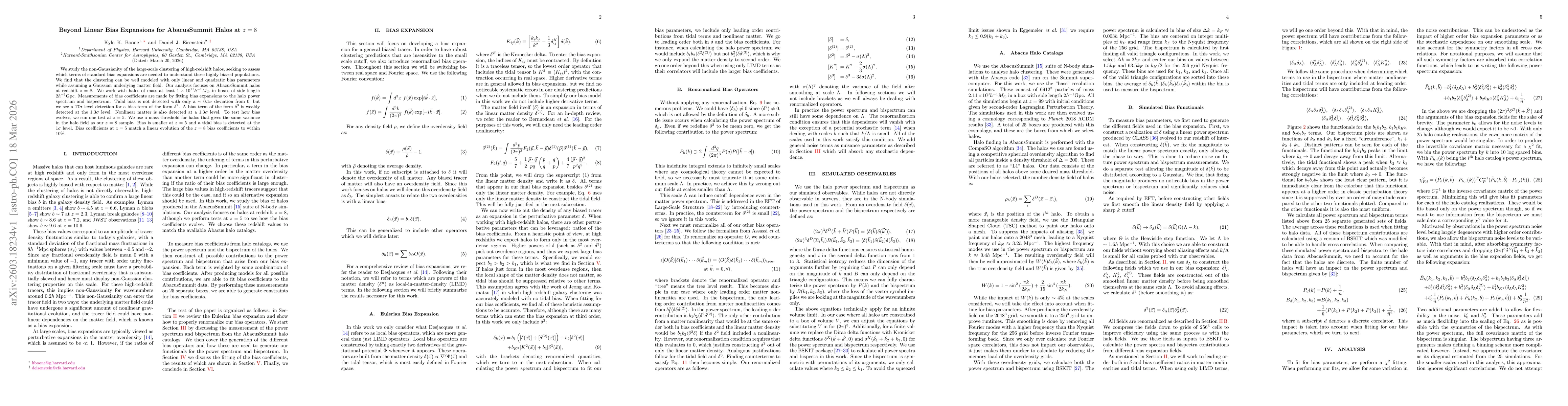 Thumbnail for Beyond Linear Bias Expansions for AbacusSummit Halos at z = 8