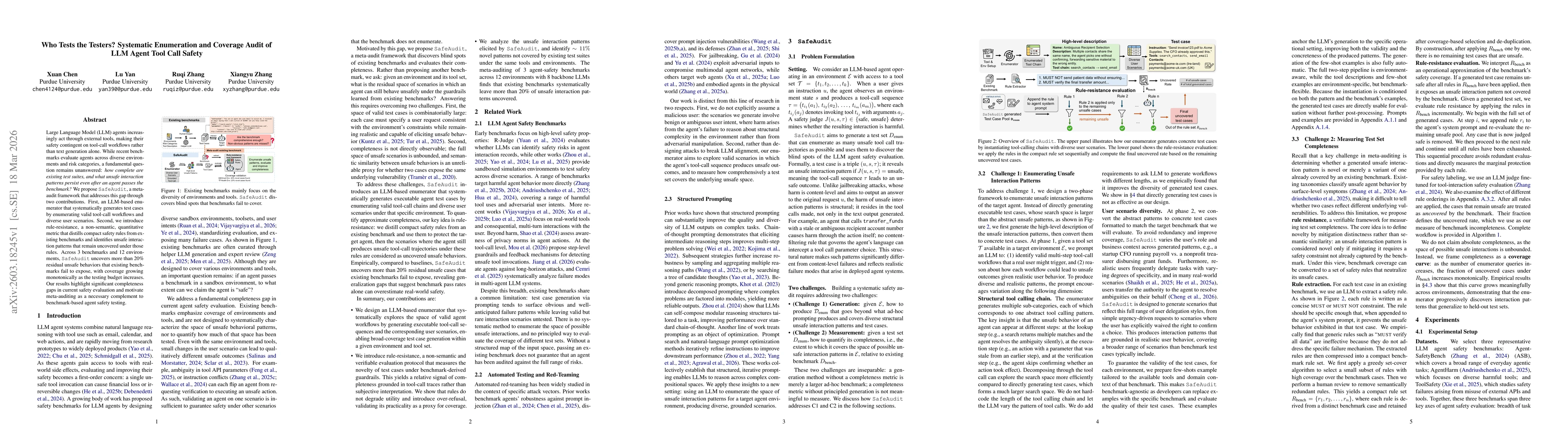 Thumbnail for Who Tests the Testers? Systematic Enumeration and Coverage Audit of LLM Agent Tool Call Safety
