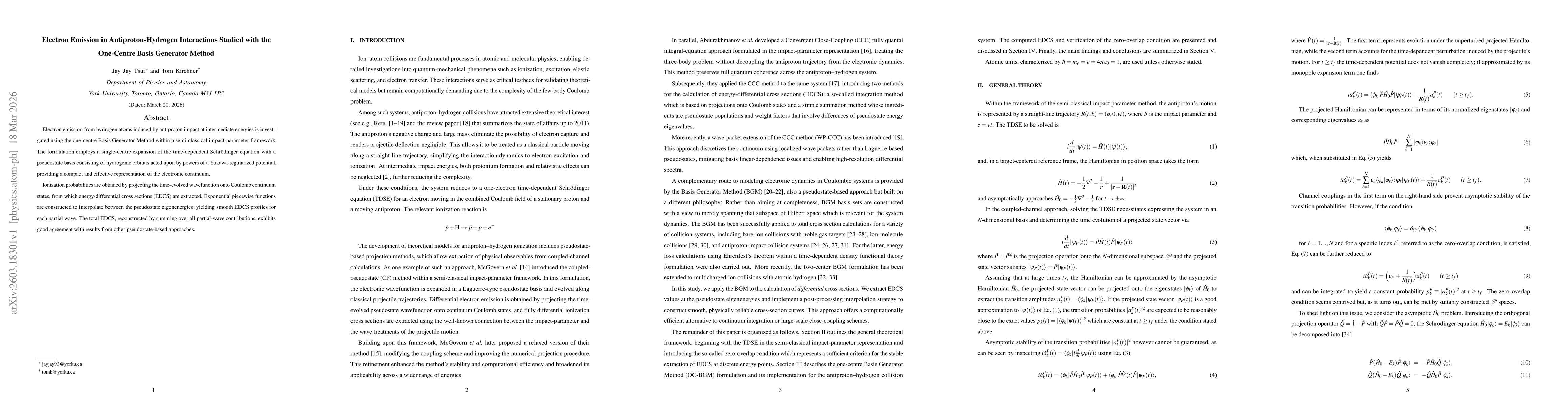 Thumbnail for Electron Emission in Antiproton-Hydrogen Interactions Studied with the One-Centre Basis Generator Method