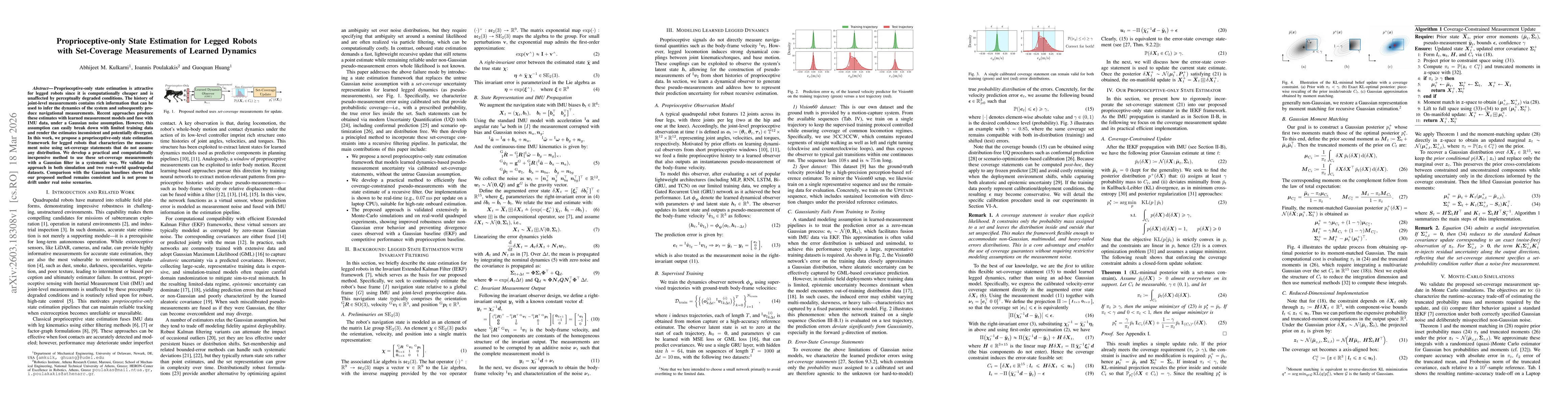 Thumbnail for Proprioceptive-only State Estimation for Legged Robots with Set-Coverage Measurements of Learned Dynamics
