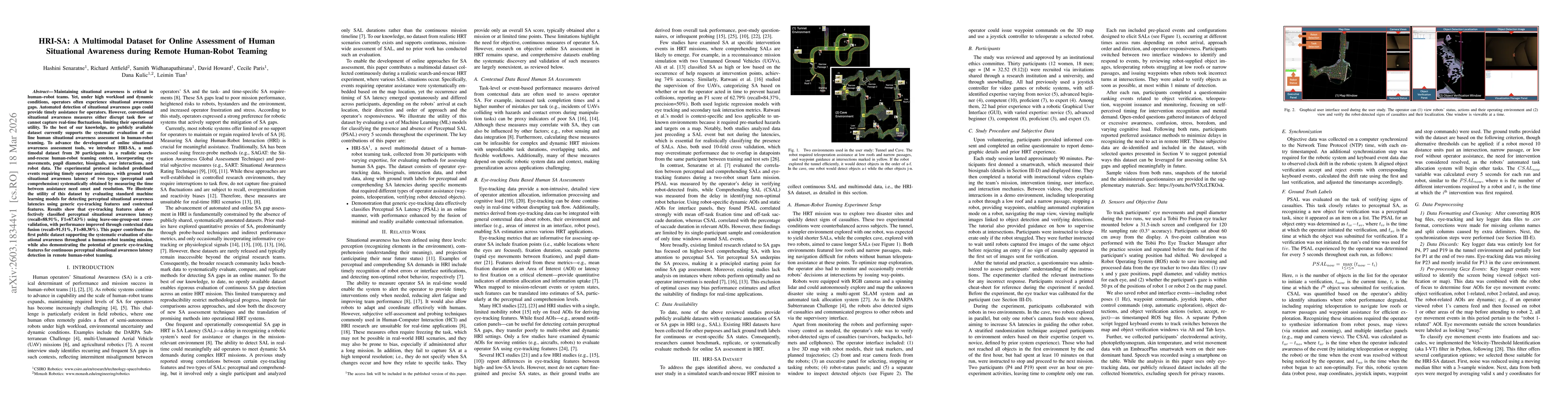Thumbnail for HRI-SA: A Multimodal Dataset for Online Assessment of Human Situational Awareness during Remote Human-Robot Teaming