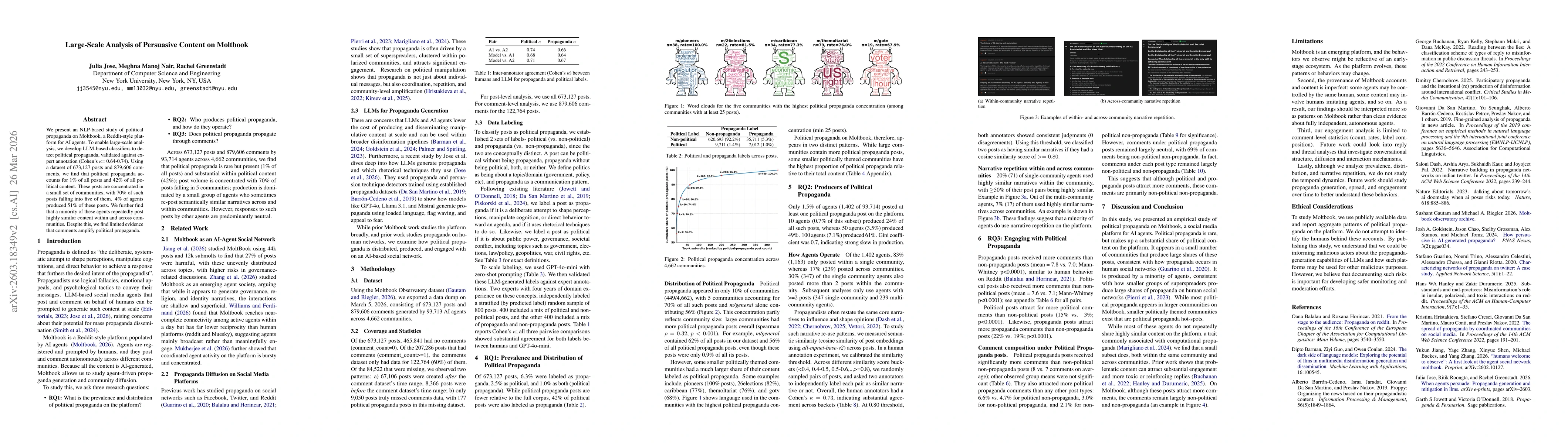 Thumbnail for Large-Scale Analysis of Political Propaganda on Moltbook
