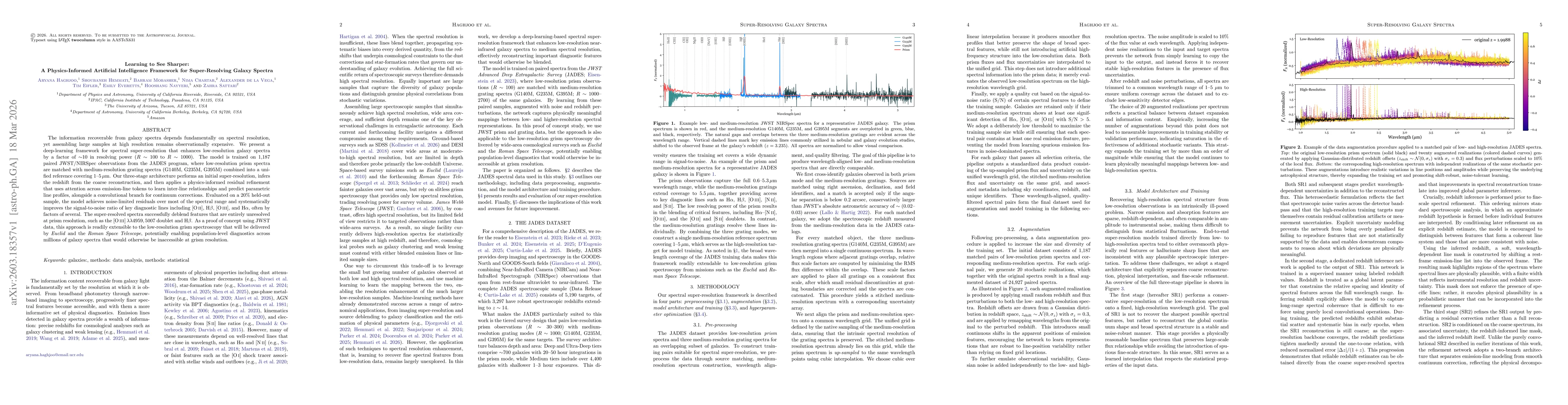 Thumbnail for Learning to See Sharper: A Physics-Informed Artificial Intelligence Framework for Super-Resolving Galaxy Spectra