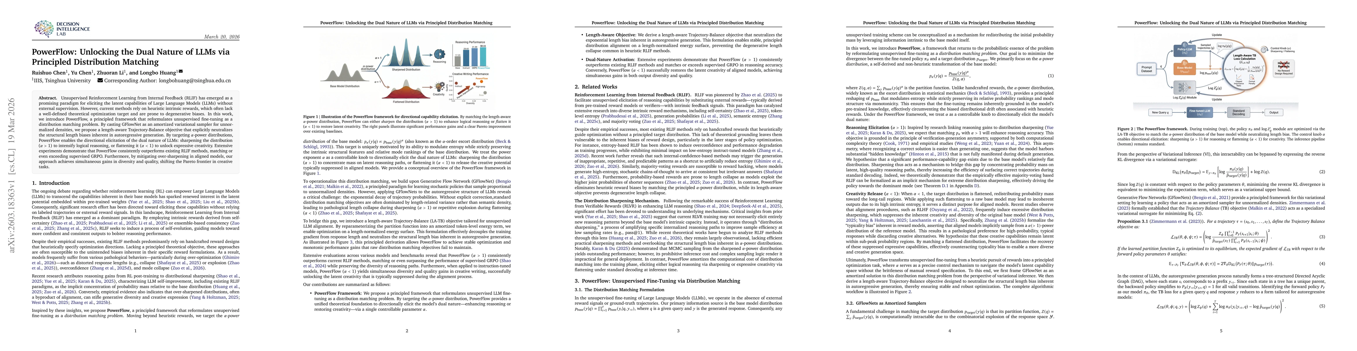 Thumbnail for PowerFlow: Unlocking the Dual Nature of LLMs via Principled Distribution Matching