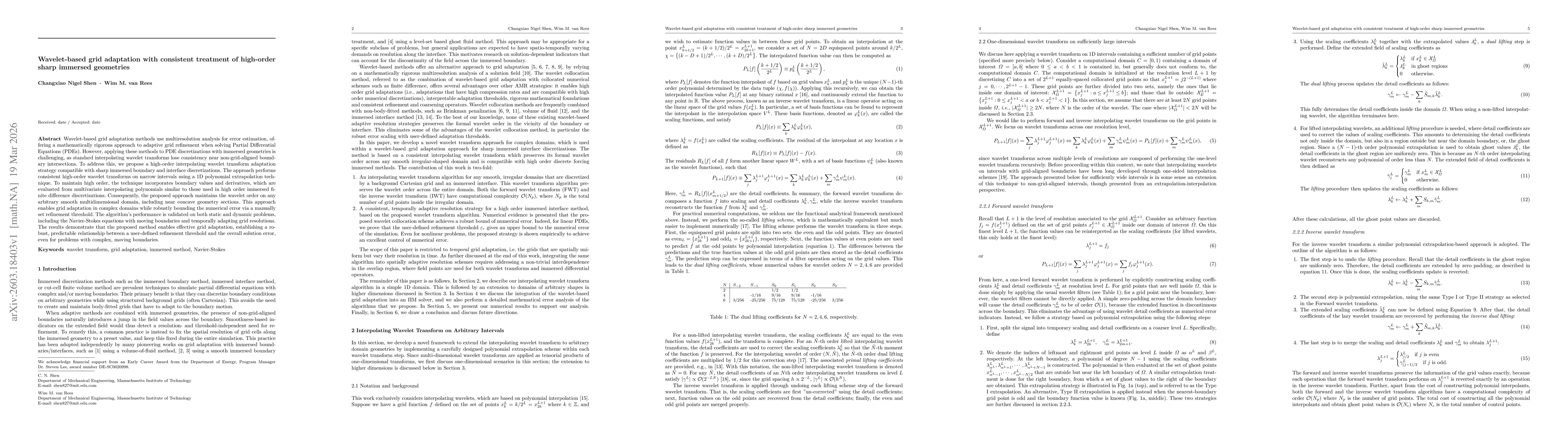 Thumbnail for Wavelet-based grid adaptation with consistent treatment of high-order sharp immersed geometries