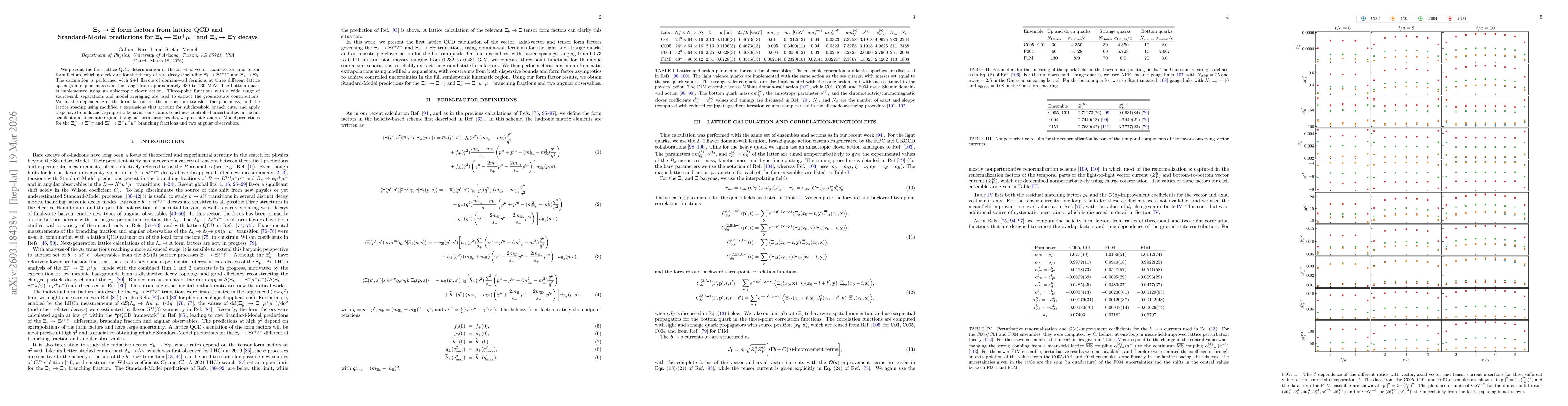 Thumbnail for $Ξ_b \to Ξ$ form factors from lattice QCD and Standard-Model predictions for $Ξ_b \to Ξμ^+μ^-$ and $Ξ_b \to Ξγ$ decays