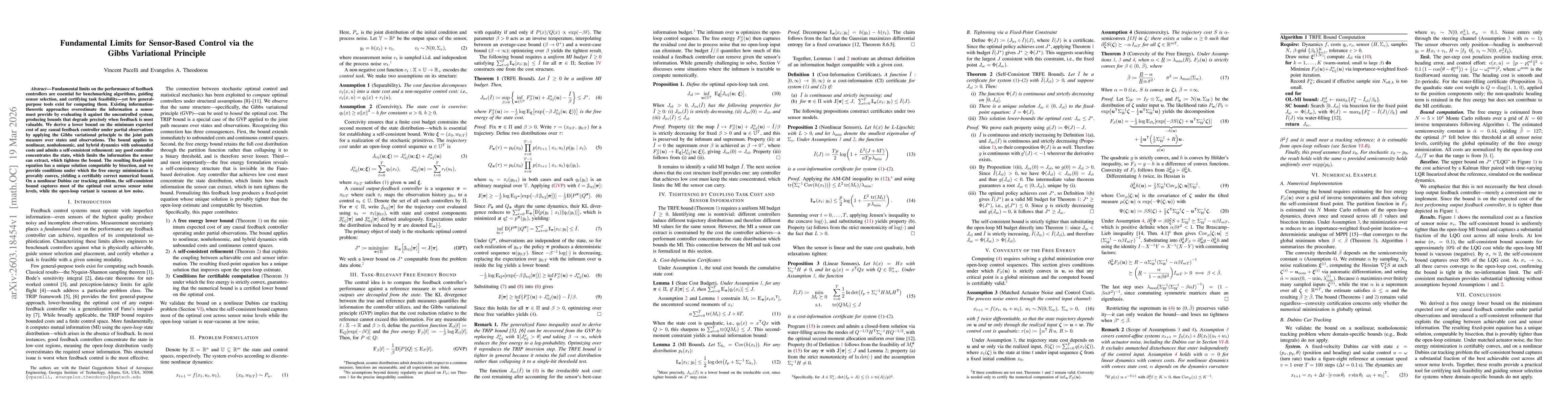 Thumbnail for Fundamental Limits for Sensor-Based Control via the Gibbs Variational Principle