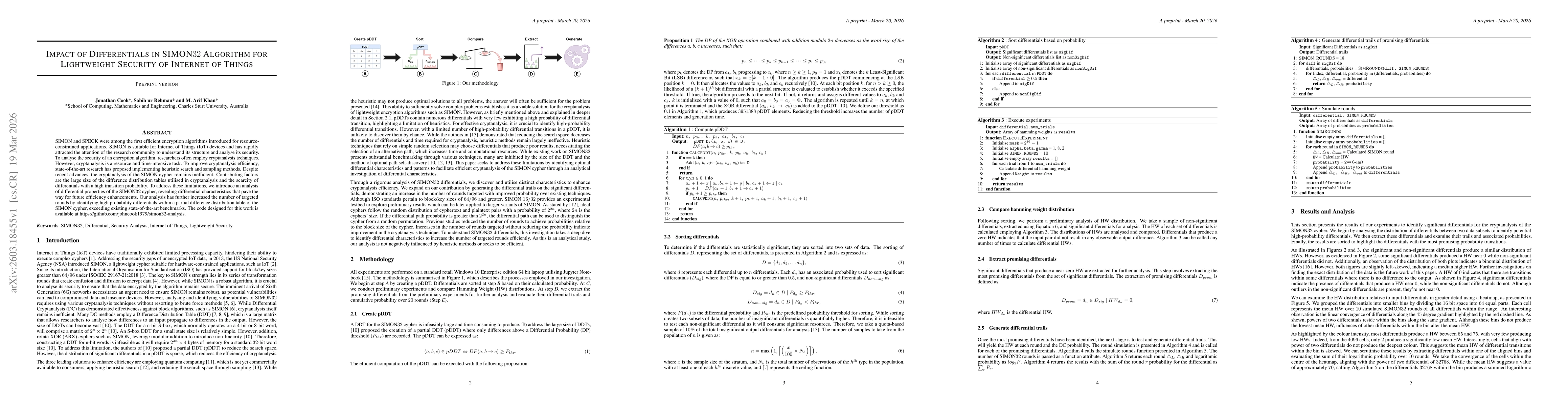Thumbnail for Impact of Differentials in SIMON32 Algorithm for Lightweight Security of Internet of Things