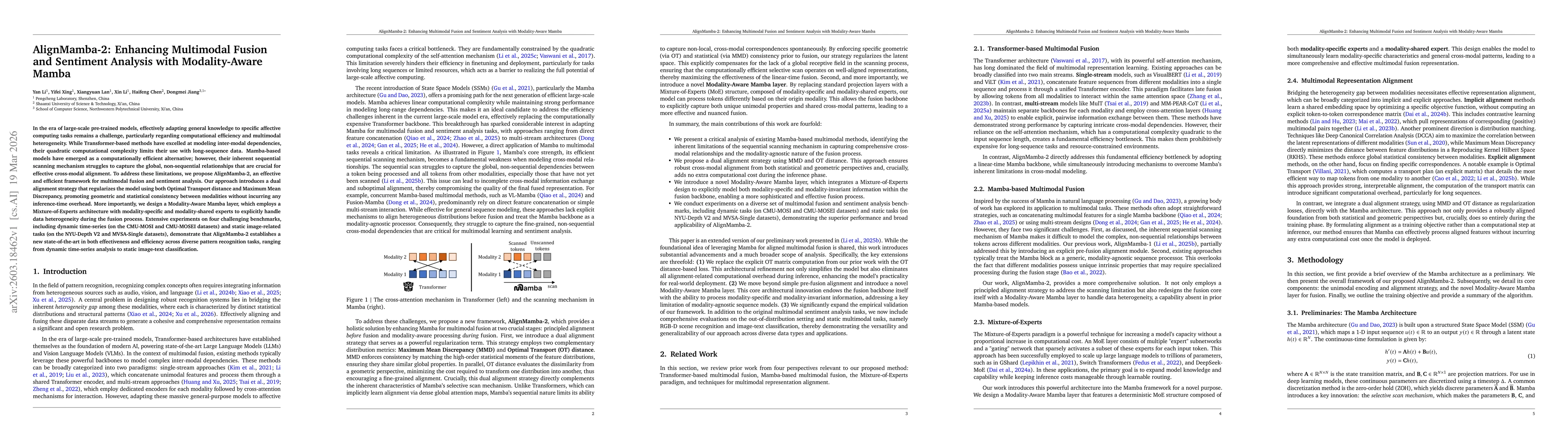 Thumbnail for AlignMamba-2: Enhancing Multimodal Fusion and Sentiment Analysis with Modality-Aware Mamba