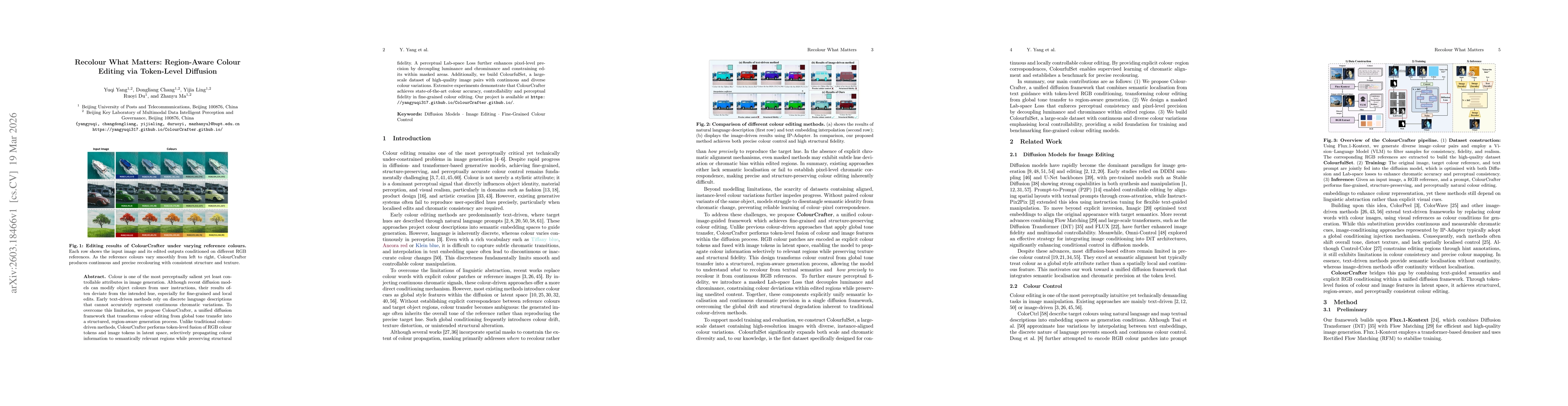 Thumbnail for Recolour What Matters: Region-Aware Colour Editing via Token-Level Diffusion