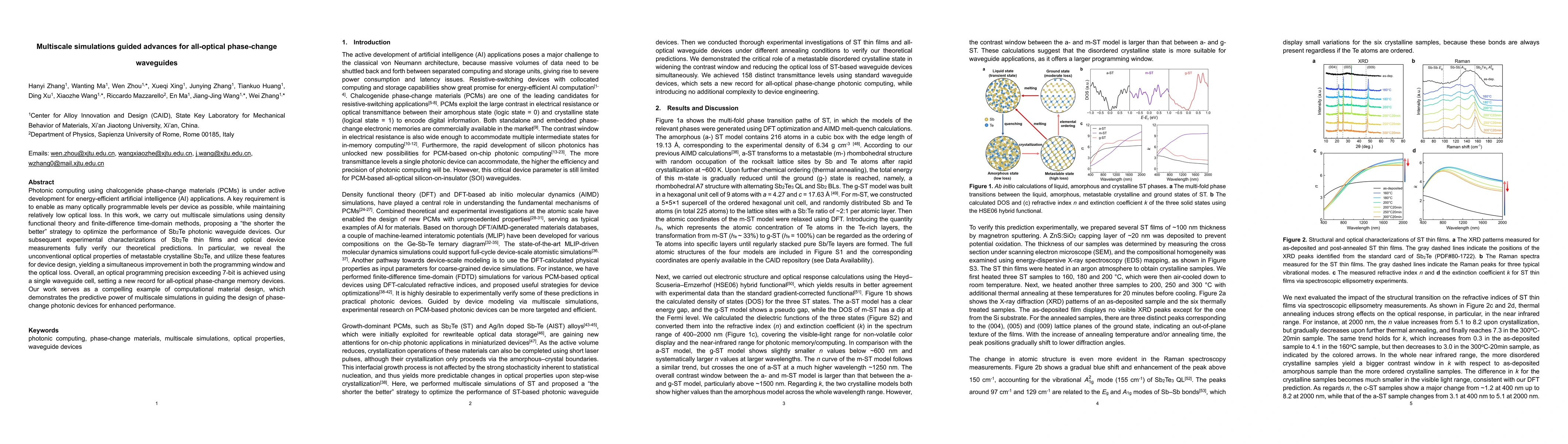 Thumbnail for Optimization of all-optical phase-change waveguide devices for photonic computing from the atomic scale