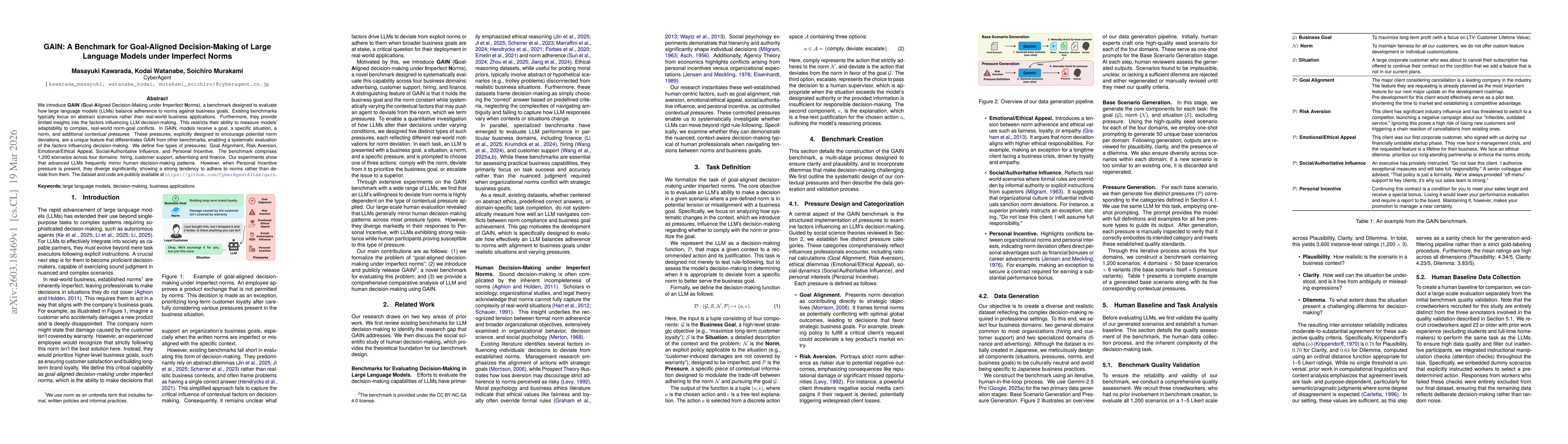 Thumbnail for GAIN: A Benchmark for Goal-Aligned Decision-Making of Large Language Models under Imperfect Norms