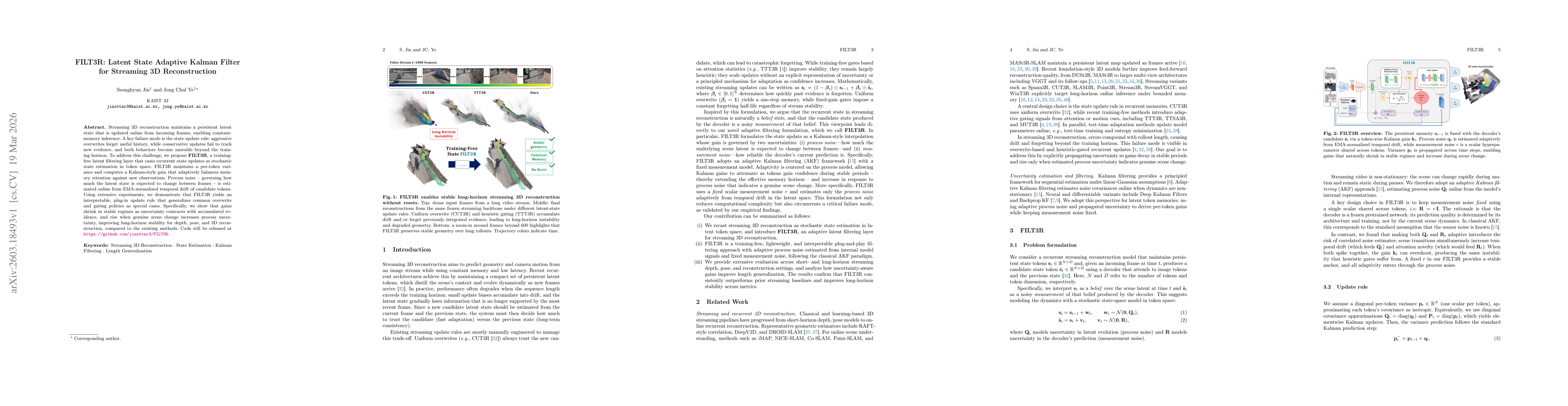 Thumbnail for FILT3R: Latent State Adaptive Kalman Filter for Streaming 3D Reconstruction