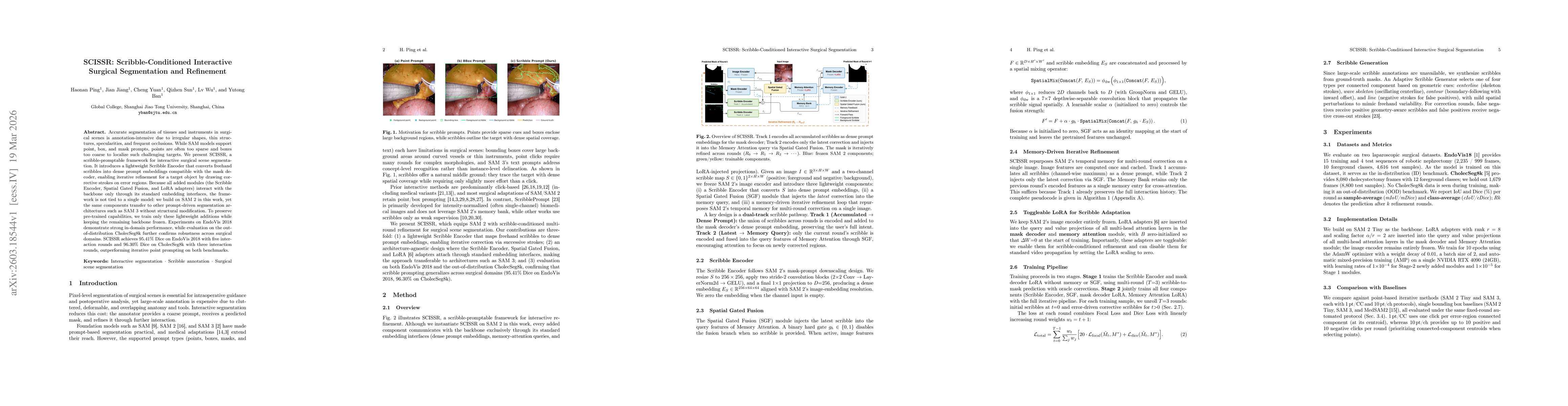 Thumbnail for SCISSR: Scribble-Conditioned Interactive Surgical Segmentation and Refinement