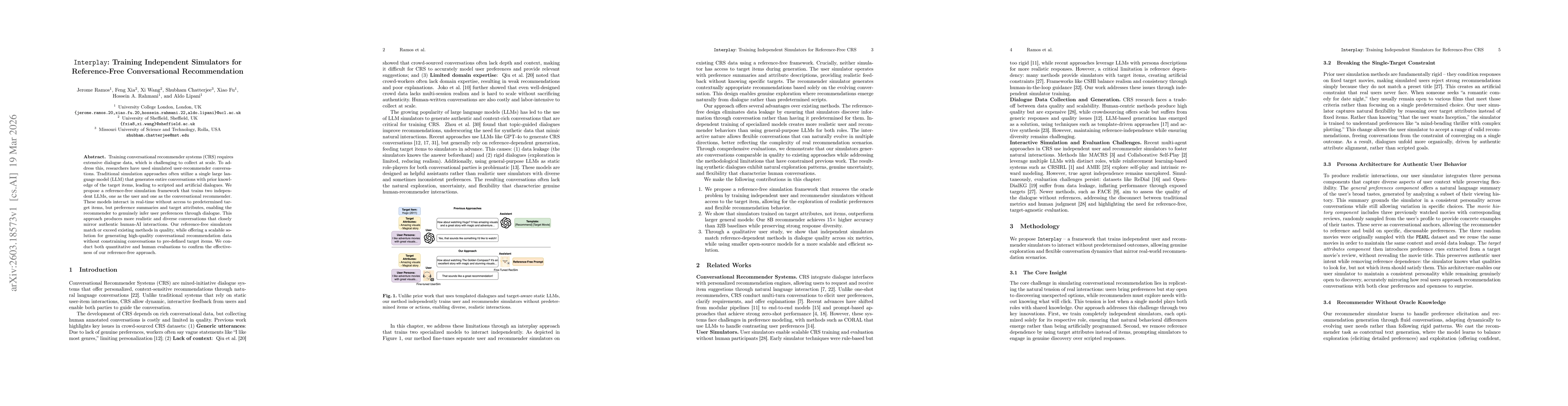 Thumbnail for Interplay: Training Independent Simulators for Reference-Free Conversational Recommendation