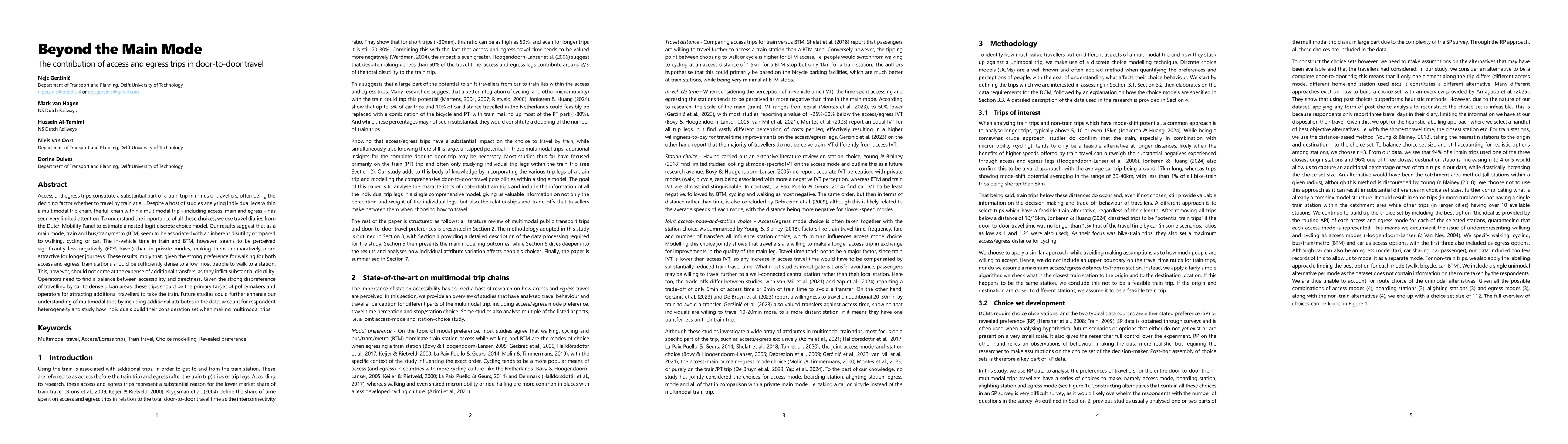 Thumbnail for Beyond the Main Mode: The contribution of access and egress trips in door-to-door travel
