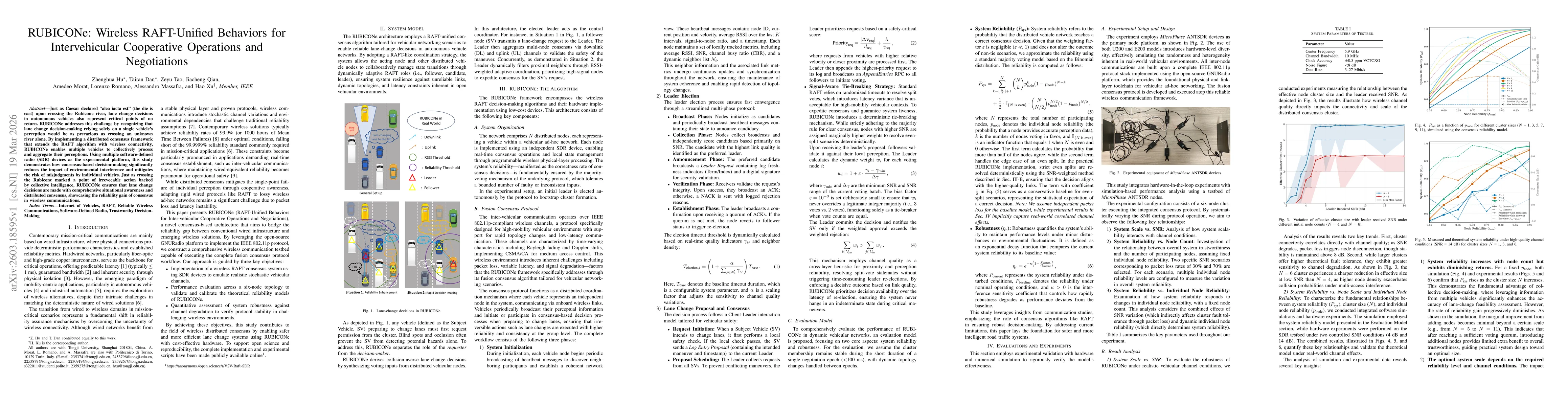 Thumbnail for RUBICONe: Wireless RAFT-Unified Behaviors for Intervehicular Cooperative Operations and Negotiations