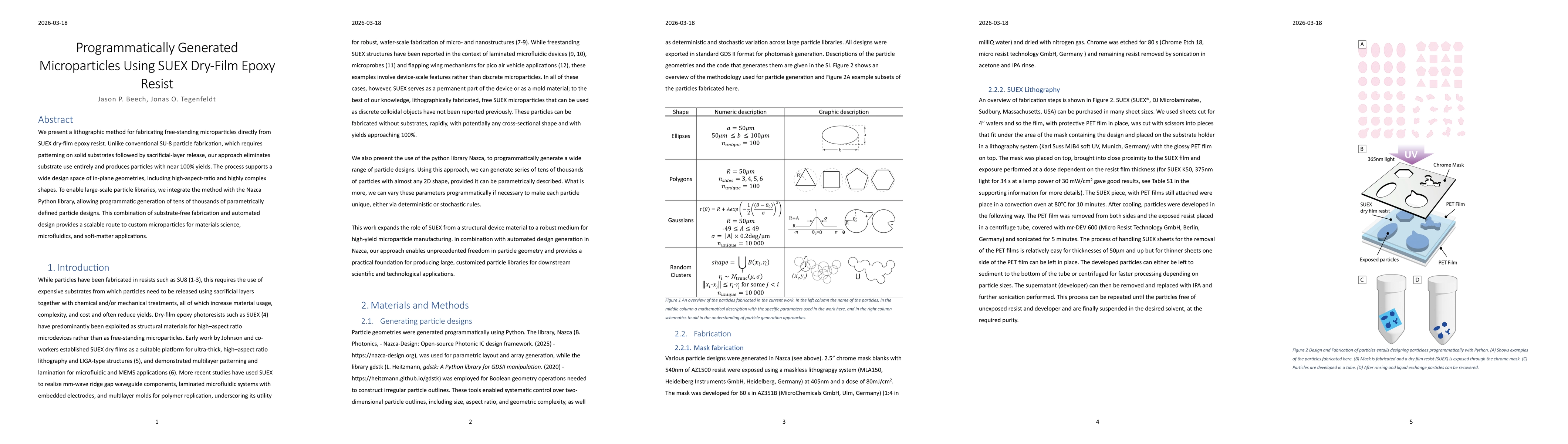 Thumbnail for Programmatically Generated Microparticles Using SUEX Dry-Film Epoxy Resist
