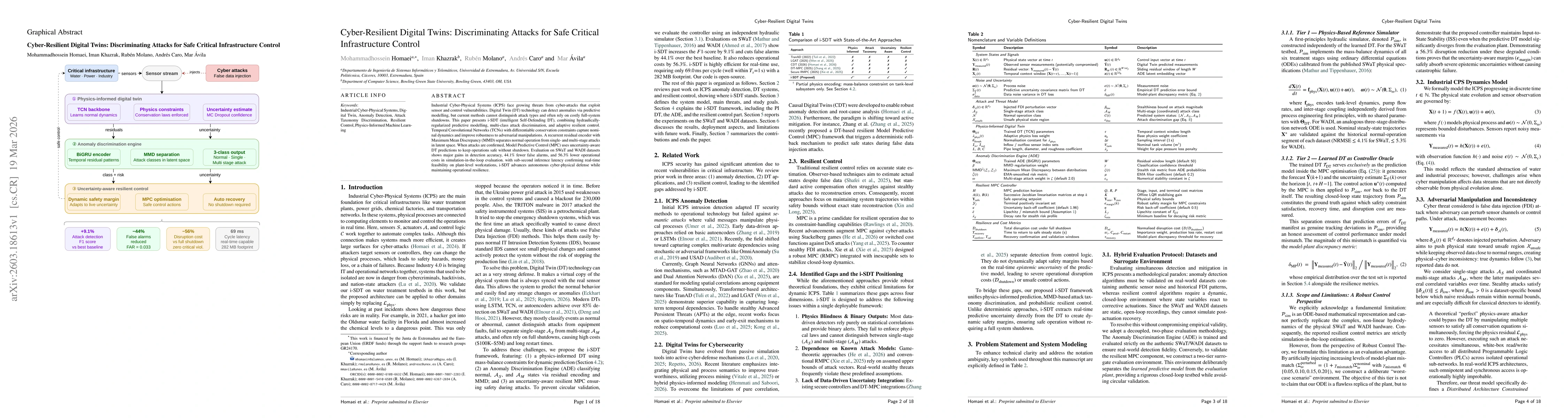 Thumbnail for Cyber-Resilient Digital Twins: Discriminating Attacks for Safe Critical Infrastructure Control