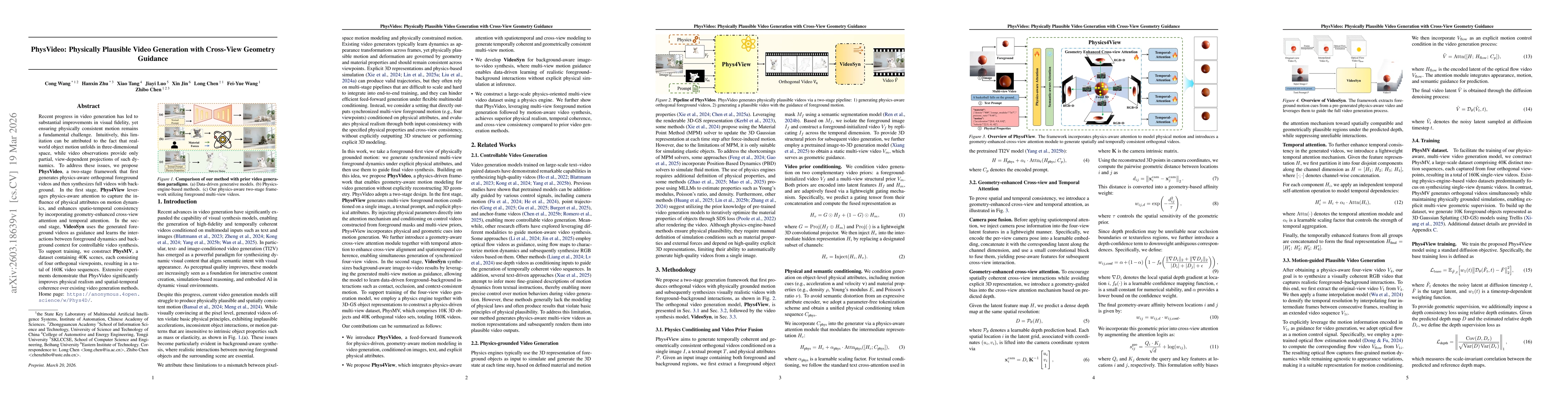 Thumbnail for PhysVideo: Physically Plausible Video Generation with Cross-View Geometry Guidance