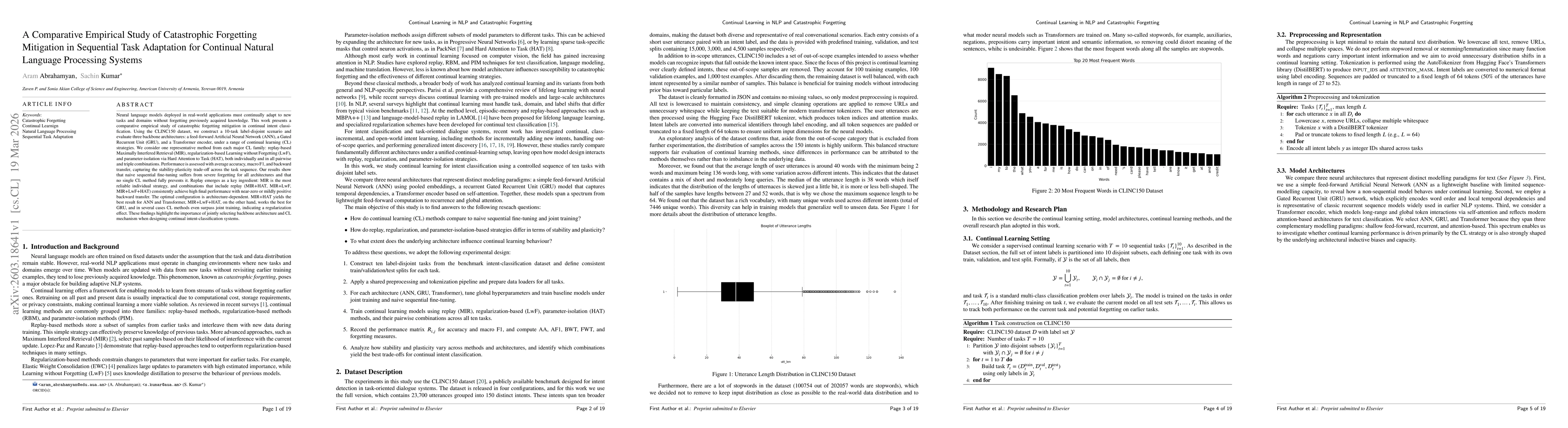 Thumbnail for A Comparative Empirical Study of Catastrophic Forgetting Mitigation in Sequential Task Adaptation for Continual Natural Language Processing Systems