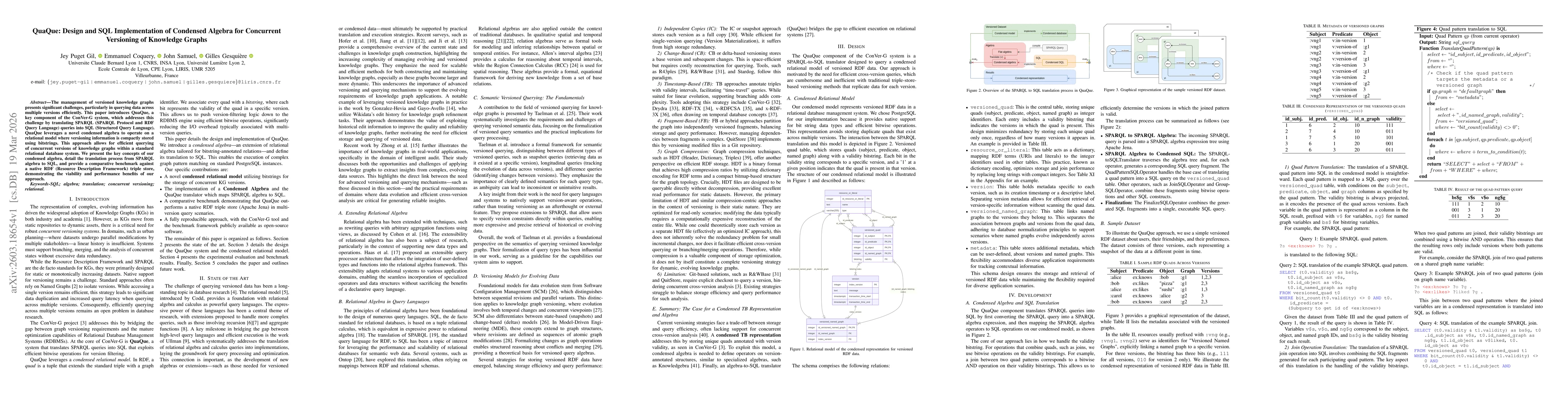 Thumbnail for QuaQue: Design and SQL Implementation of Condensed Algebra for Concurrent Versioning of Knowledge Graphs