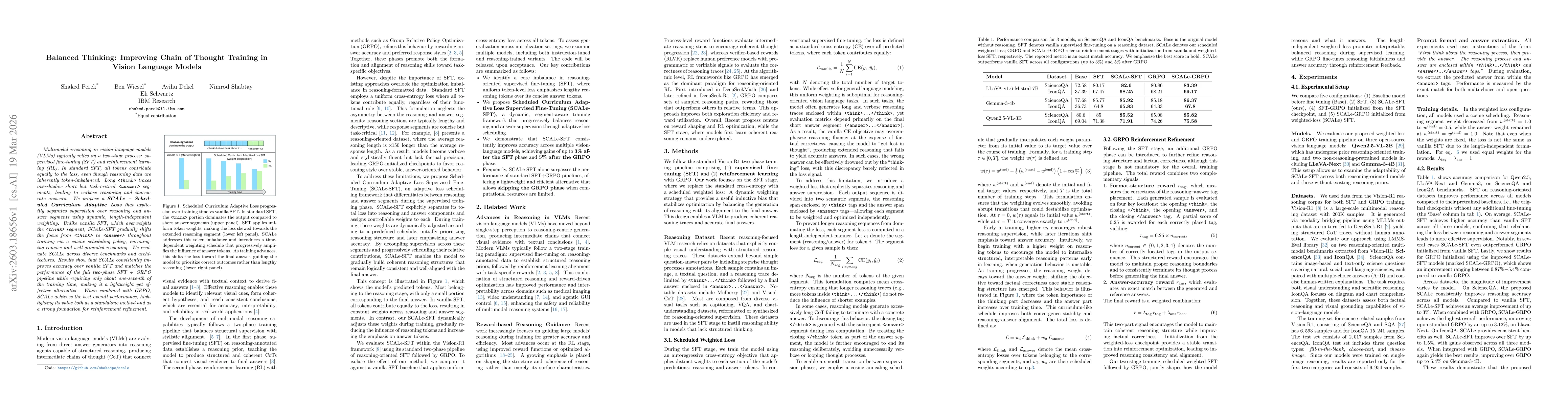Thumbnail for Balanced Thinking: Improving Chain of Thought Training in Vision Language Models