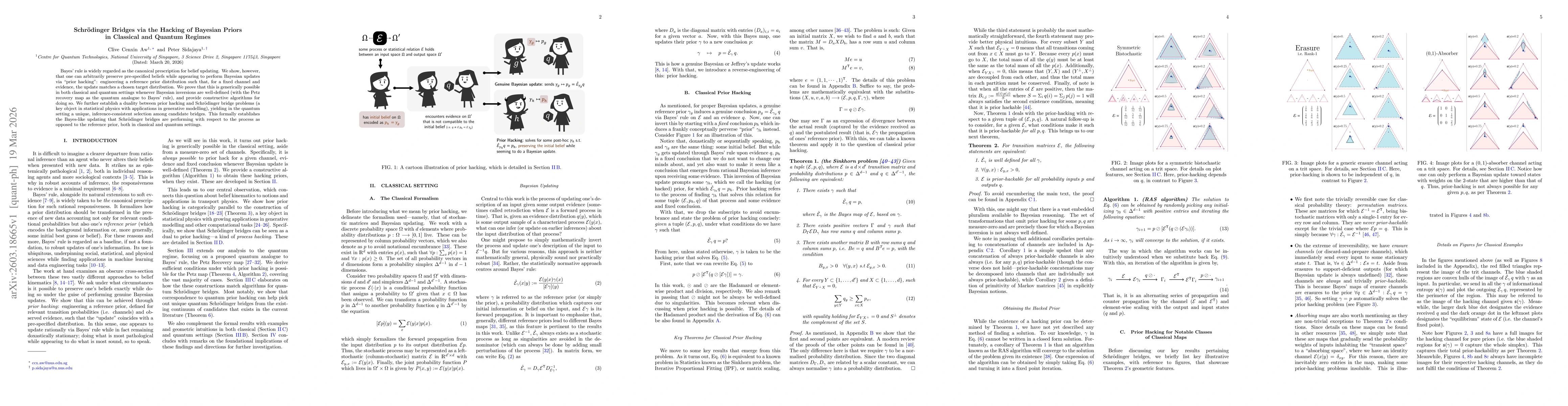 Thumbnail for Schrödinger Bridges via the Hacking of Bayesian Priors in Classical and Quantum Regimes