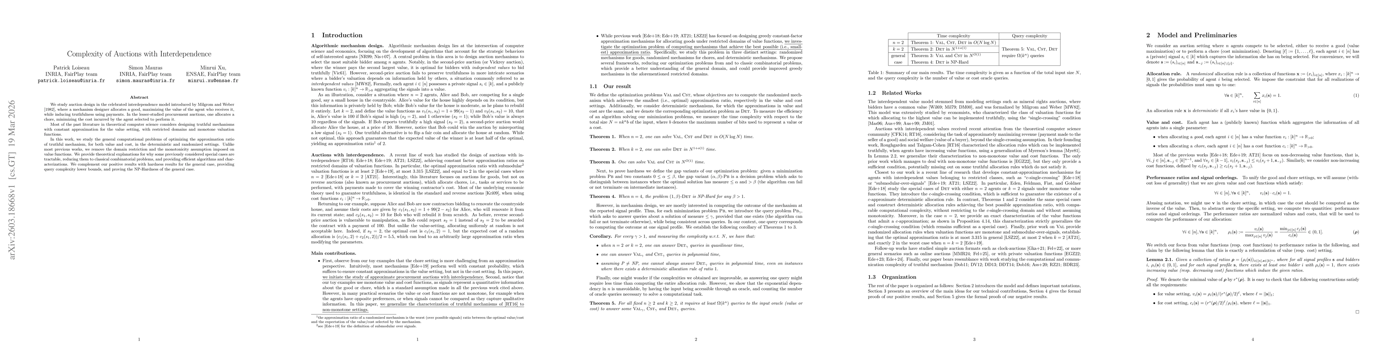 Thumbnail for Complexity of Auctions with Interdependence