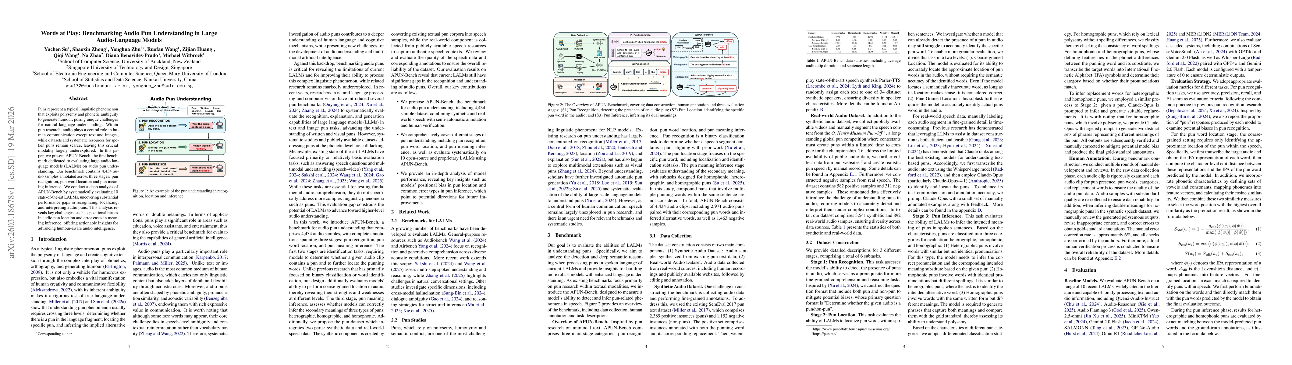 Thumbnail for Words at Play: Benchmarking Audio Pun Understanding in Large Audio-Language Models